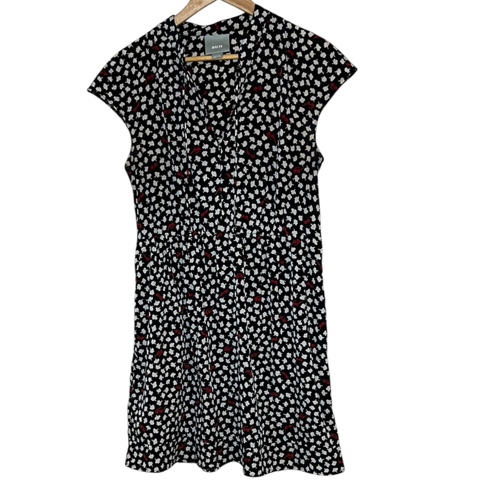 Maeve Dress Women’s Medium White Black Odilla Sunglass Ginko Anthropologie